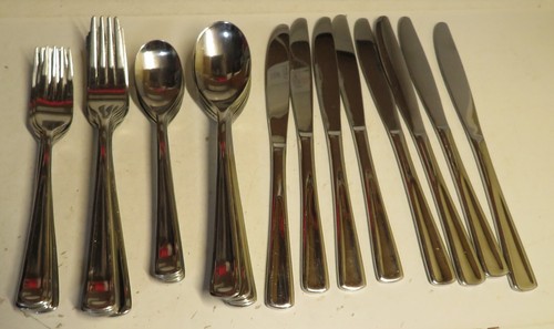 39 Pc 7 Place Setting Hampton Silversmith Stainless China BALANCE ? Flatware Set - Picture 2 of 21