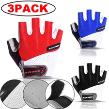 3Pair Cycling Bike Half Finger Short Breathable Motorcycle Gloves For Men Women