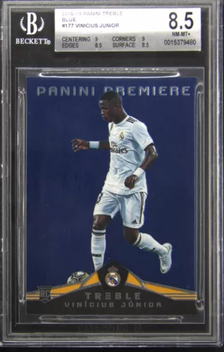 2018-19 PANINI TREBLE BLUE VINICIUS JUNIOR ROOKIE RC /75 BGS 8.5