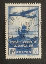 SORTI ALBUM TIMBRE 1936 TRAVERSEE ATLANTIQUE N 320 Oblitéré