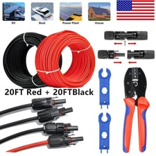 12Pairs M/F Solar Cable Connectors for DIY Solar Panel/10AWG Extension Cable