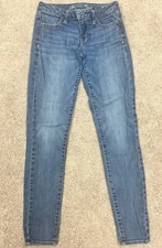Vintage American Eagle Sz 2 Skinny Jeans Old School Denim Faded Wash Jegging