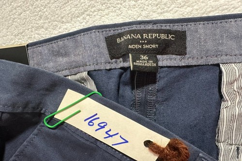NWT Banana Republic Aiden Short men’s blue flat zip 36W 10L slim Bangladesh - Picture 3 of 6