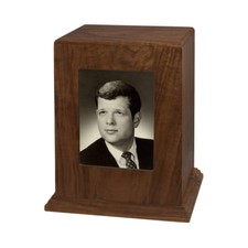 Wood Adult Cremation Urn Wooden Urns - Walnut Vertical Photo