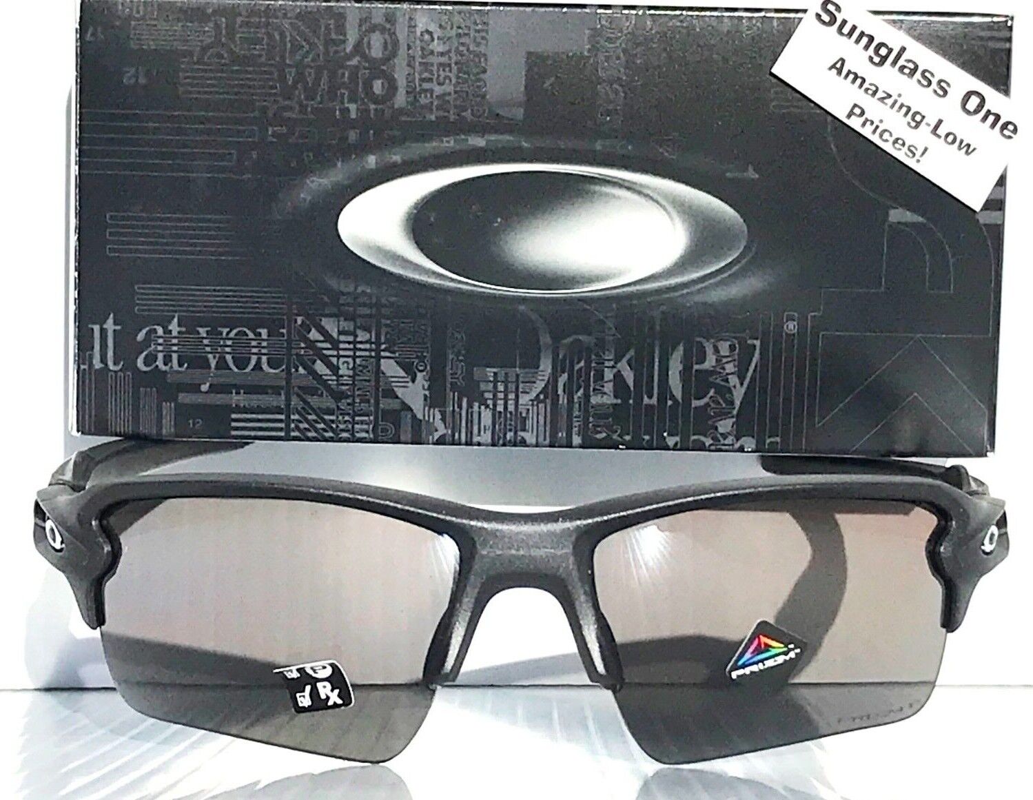 OAKLEY FLAK 2.0 XL CUSTOM RED SILVER FADE BLACK PRIZM TRAIL SUNGLASSES NEW  RARE