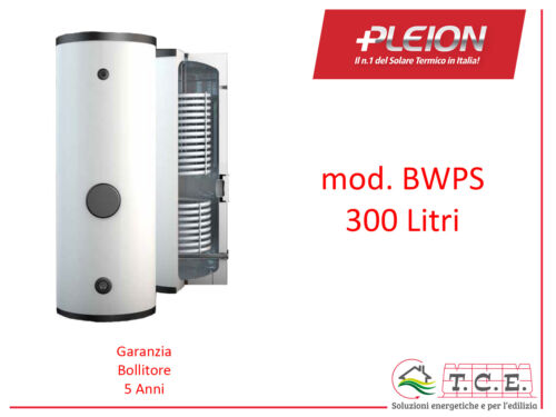 Bollitore Solare ACS per Pompe di Calore PLEION mod BWPS 300 Litri 2 Scambiatori - Zdjęcie 1 z 1