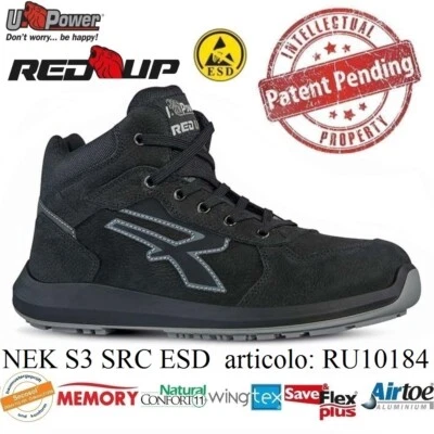 UPOWER SCARPE LAVORO ANTINFORTUNISTICA NEK S3 SRC ESD U-POWER RU10184 RED UP
