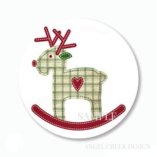 Rocking Horse Reindeer Christmas Scrapbook Stickers Envelope Holiday Seals Label