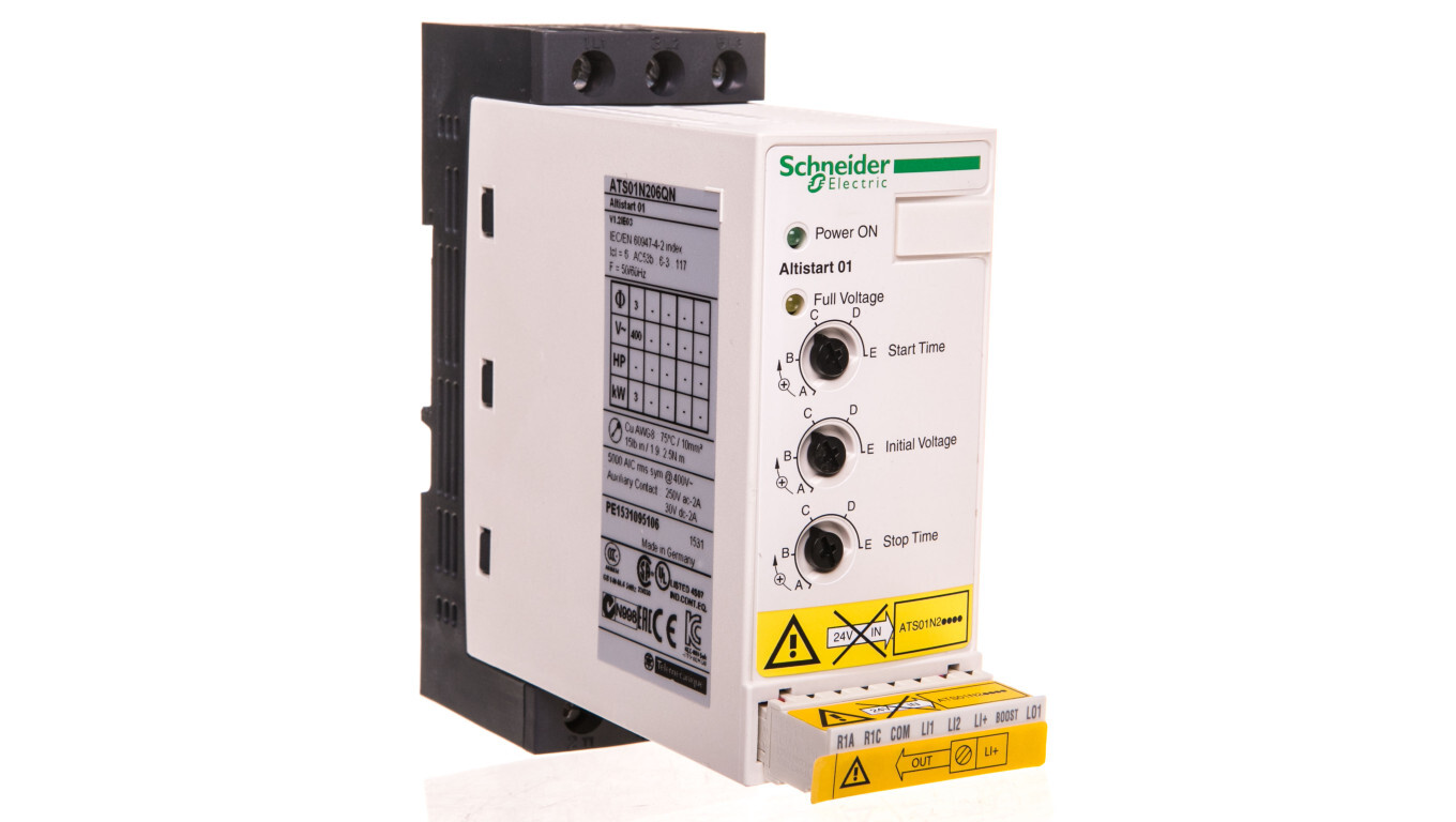 3 Phase Softstarter 380-415VAC 6A 1.5-3kW 400V Altistart ATS01N206QN /T2UK