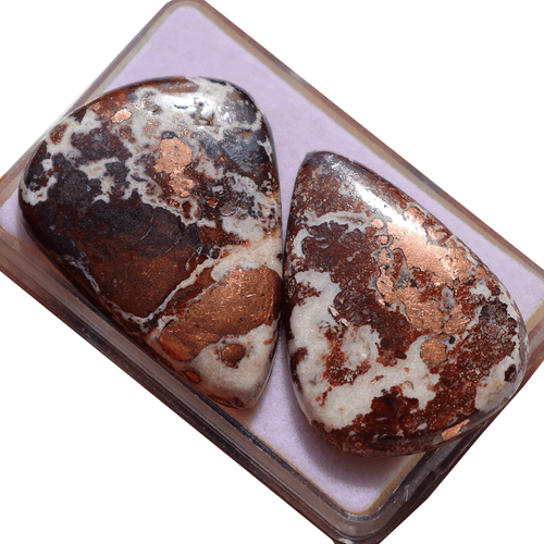 Lotto 5 Pezzi Pietre Preziose Cabochon Pera Rame Naturale Dolomite Alta Qualità 35mm-39mm - Foto 7 di 14
