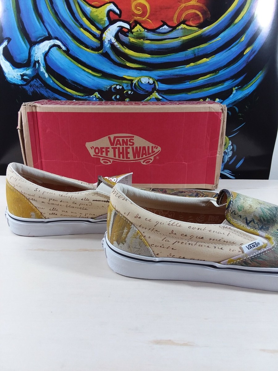 Vans x Van Gogh Museum Skull Classic Slip-On Shoes Mens 9.5 Yellow Multi 721461 Vans Classic Slip-on X Van Gogh Museum Vincent Van Gogh  main image 4