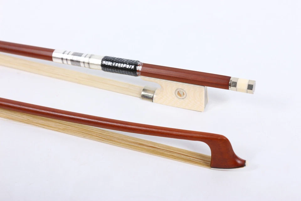 New Violin Bow 4/4 Brazil wood Nice Frog Natural HorseTail Great Balance Inlay - Image 3 of 4