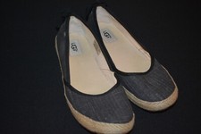 UGG Australia INDAH Espadrille Flats In Charcoal Grey (1003493) Size 7  EXC.