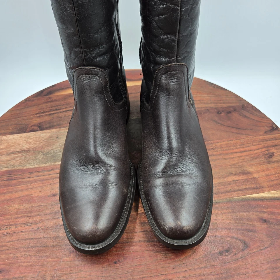 Botas de equitación Paul Green para mujer 4 UK / 6.5 US cuero marrón hasta la rodilla cremallera alta Foto 3 de 4