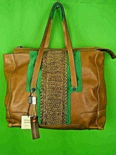 Marco Buggiani Italy Light Brown Leather Large Tote Work Bag Nwt $499
