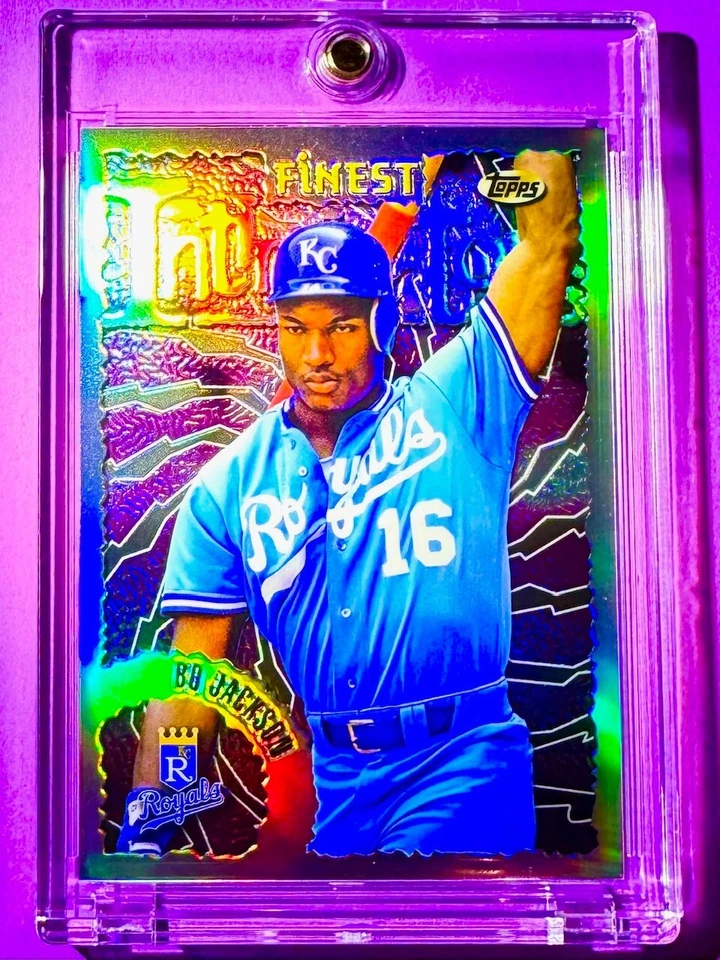 Bo Jackson RARO REFRACTOR PLATEADO IMPRESIÓN CORTA TOPPS ¡INSERTO DE INTIMIDADORES FINOS! Foto 3 de 4