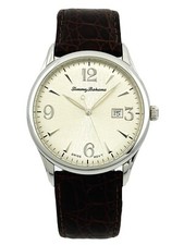 Tommy Bahama Steel Drum TB1113 Brown croco Leather Strap Ultra SLIM Watch