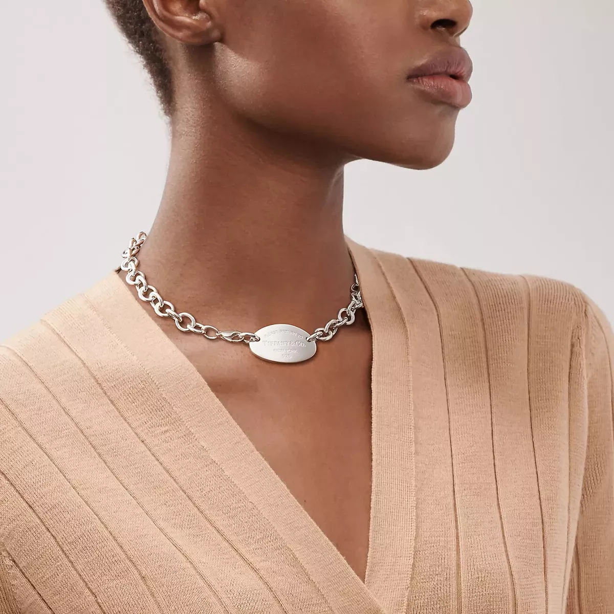 Return to tiffany oval tag necklace deals