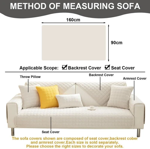 Verdicker Sofabezug Plüsch Sofakissen Karo rutschfest Sofabezug Sofa Handtuch USA - Bild 45 von 46