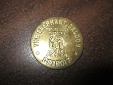 The Elephant Saloon Detroit - All Night Check $3 - Token - republicans welcome