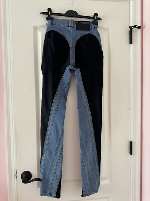  MUGLER スキニーデニム 34 MUGLER Spiral Paneled High Waist Jeans Sz FR 34 / US 2 | eBay