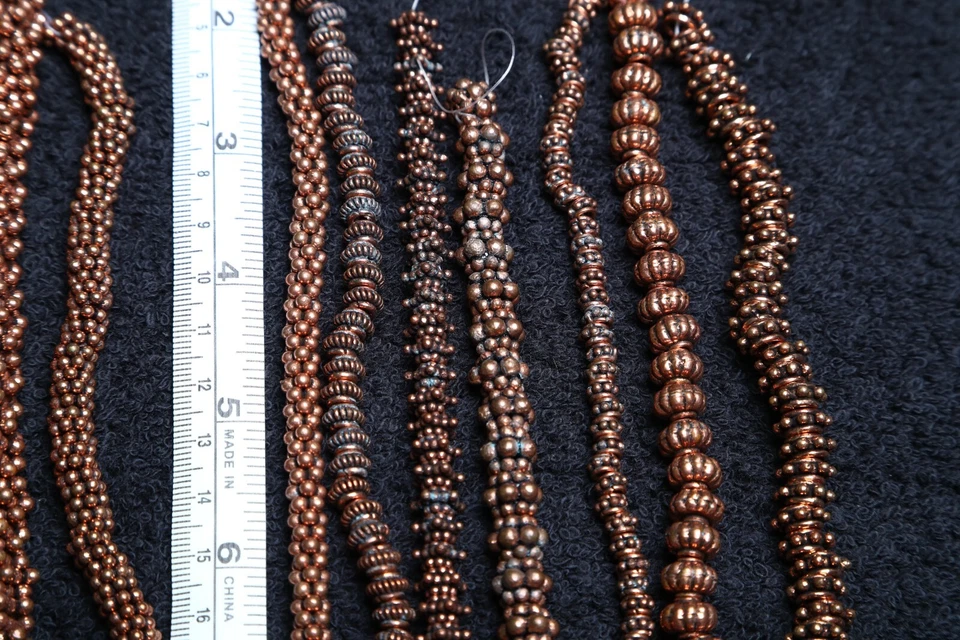 1557.5 grams of Pure Unique Indian Copper Bead Strands, Many Styles & Sizes - Image 2 of 3