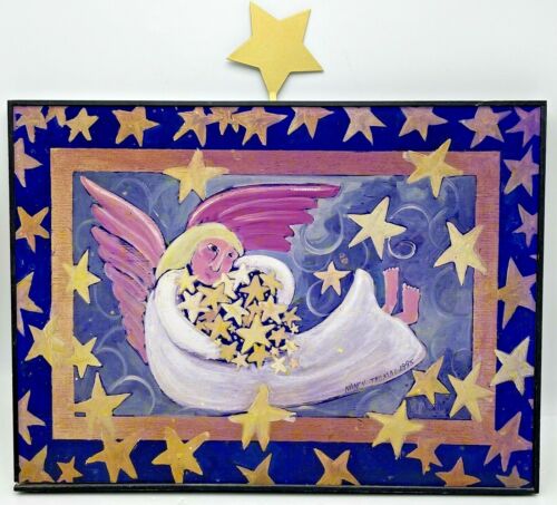 Nancy Thomas Angel Star Gatherer Folk Art Wall Plaque Christmas 1995 2003 - Picture 1 of 10