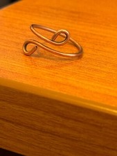 Spiral Copper Adjustable Wrap-Around Ring - minimalist, dainty, boho - size 8