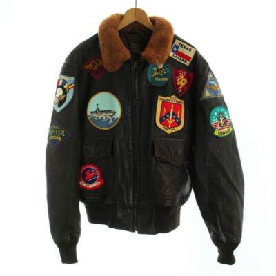 COCKPIT USA Top Gun Navy G-1 Jacket Brown Size 44