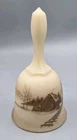 Fenton Custard Glass Handpainted Bell By J Brewer "Down By The Station" Stunning