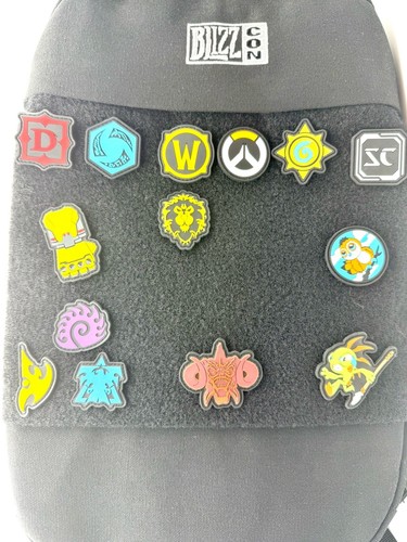 BlizzCon Blizzard Entertainment Black Backpack with 14 Patches 12”x18”x5” - Picture 2 of 5