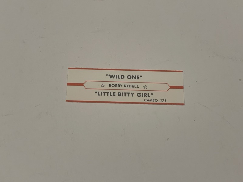 Jukebox Title Strip Bobby Rydell Wild One Little Bitty Girl Cameo 171