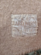 Vintage Early Warm Witney Wool Blanket Beige / Caramel England 230cm X 194 Cm