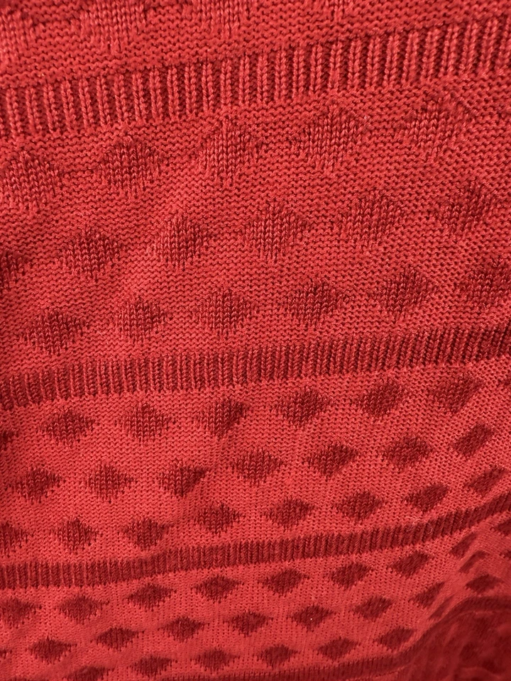 Vestido suéter tejido Liz Claiborne para mujer Plus 1X rojo manga campana hasta la rodilla Foto 3 de 4