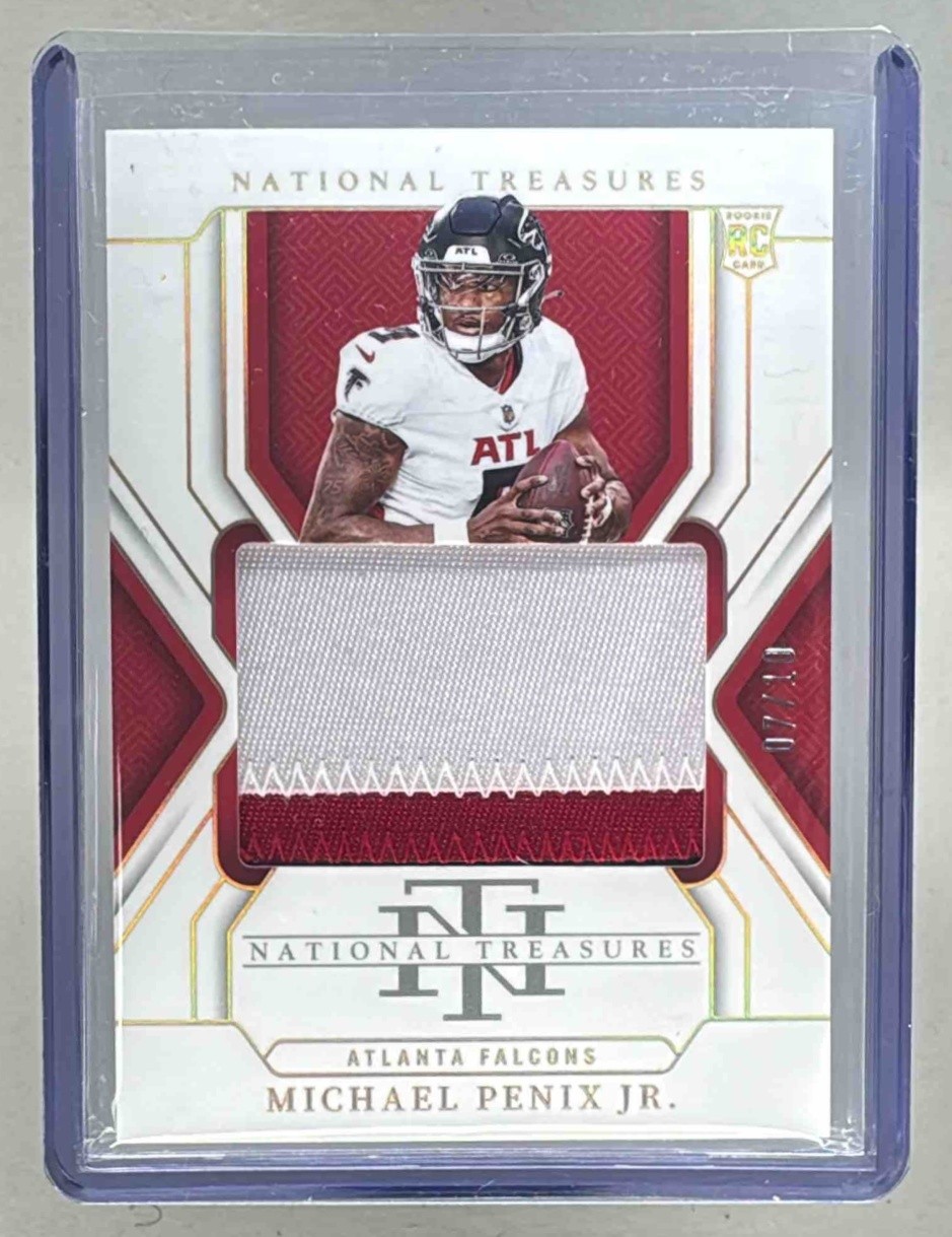 Michael Penix Jr 2024 National Treasures #215 Holo Gold Rookie Patch RC 7/10