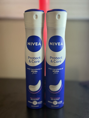 NIVEA Protect & Care Deodorant Spray, Unisex Aerosol Body Spray 2-Pack