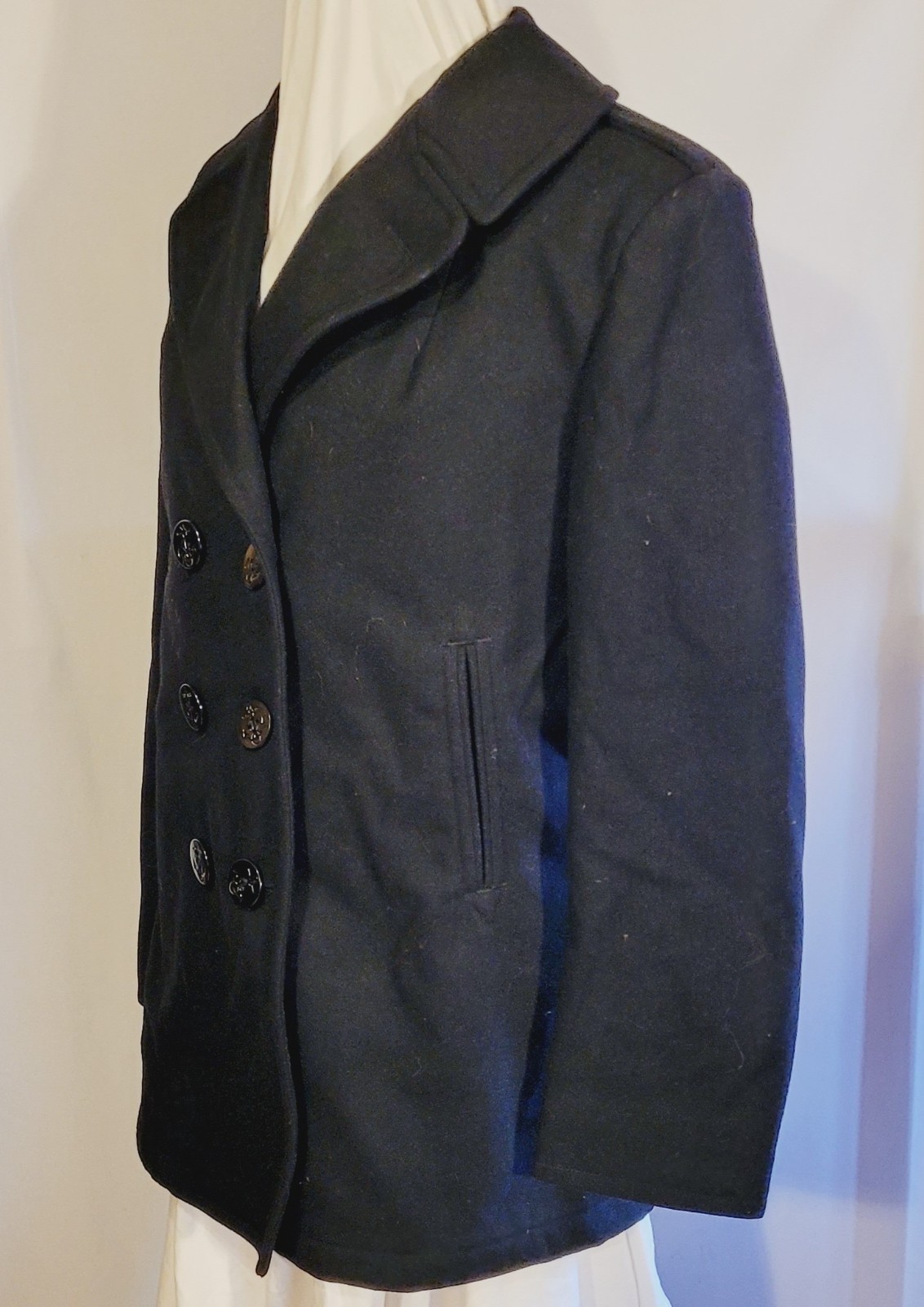 Authentic Women's US Navy Wool Pea Coat Size 14L Government Issue