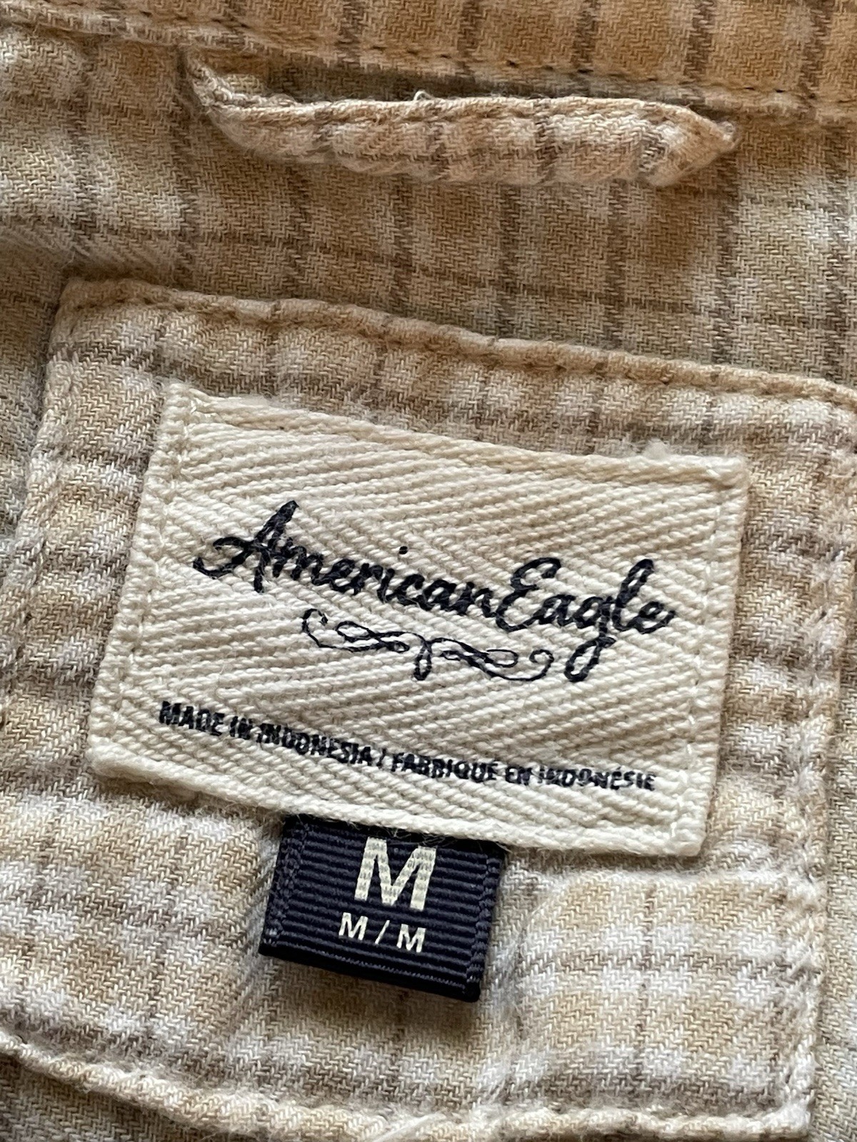 American Eagle Cropped Patchwork Plaid Flannel Bu… - image 4