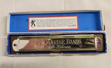 Vintage HOHNER MARINE BAND Harmonica No 365 - 14 Hole Key "C" w/ box inst. Ex