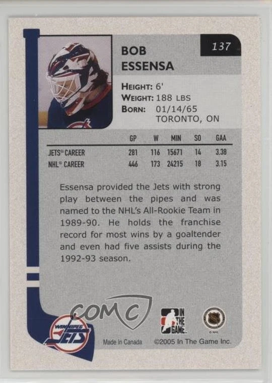 2004-05 ITG Franchises Canadian Edition Bob Essensa #137 - Image 2 of 2