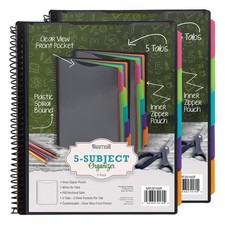 Samsill Spiral Folder Organizer (2-Pack) - 5 Dividers & 10 2-Pack, Fashion 