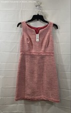 White House Black Market Womens NWT Pink Tweed Shift Dress Notch Neck Sz 8P