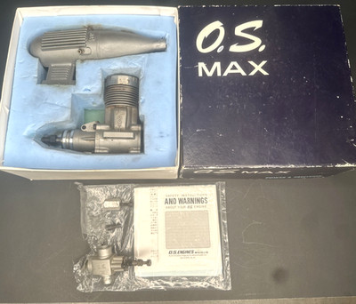 OS Max .61 FSR Engine - Rare 7M Carb - w/ Box & Paperwork - Repaired Exhaust Ear