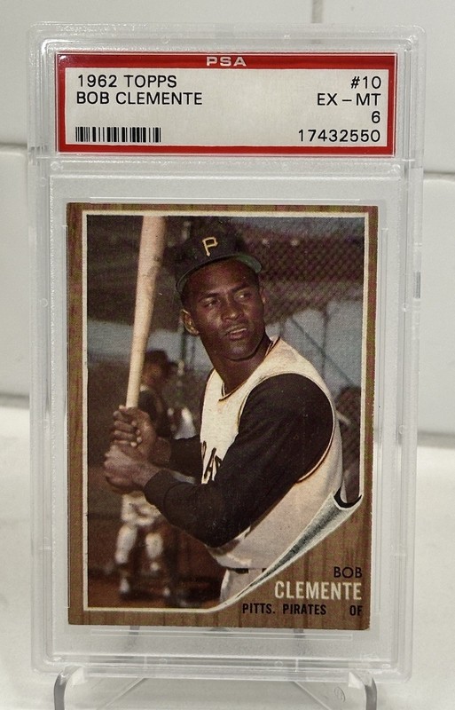 1962 Topps Roberto Clemente #10 PSA 6 EX-MT Bob Pirates HOF Vintage