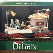 Vintage New Bright Holiday Express RED TANKER CAR Ice train Elves Dillards Elf