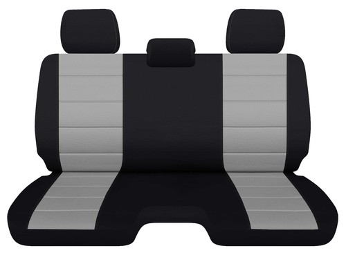 Truck bench seat covers 2Tone black-charcoal fits 05-15Toyota Tacoma bench w/3HR - Foto 13 di 16