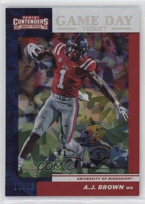2019 Contenders Draft Picks Cracked Ice Ticket 11/23 AJ Brown #5 Rookie RC 02g9