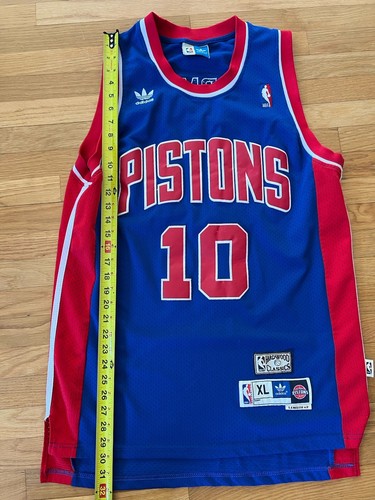 Detroit Pistons Dennis Rodman #10 XL Adidas Jersey Throwback Hardwood Classic - Picture 13 of 17