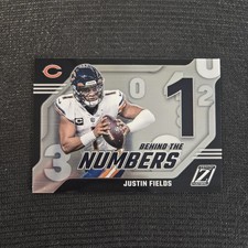 2023 Panini Zenith Football Justin Fields Behind The Numbers Prizm Card #17