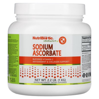 2 X NutriBiotic, Immunity, Sodium Ascorbate, Crystalline Powder, 2.2 lb (1 kg)